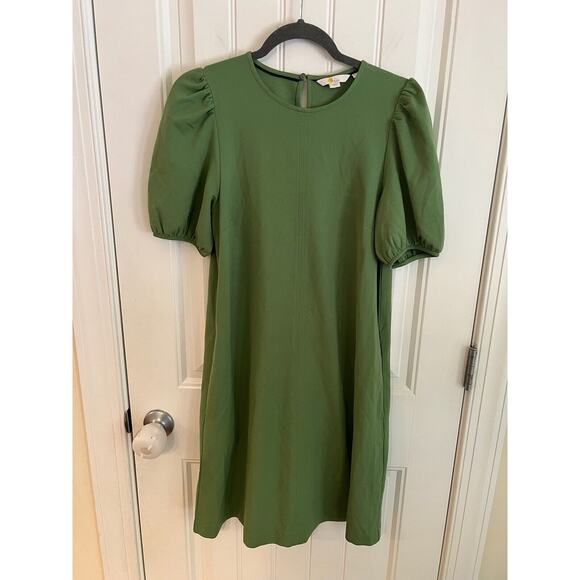 Boden Ponte Green Dress Has Pockets Button Closure Size 6 - Picture 2 of 6